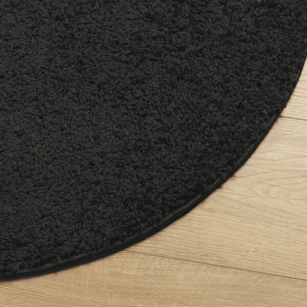 vidaXL Shaggy Rug PAMPLONA High Pile Modern Black &Oslash; 160 cm