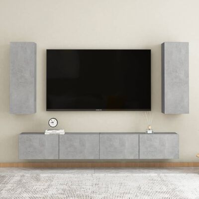 vidaXL TV Cabinet Concrete Grey 30.5x30x90 cm Chipboard