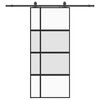 vidaXL Sliding Door with Hardware Set Black 90x205 cm Tempered Glass
