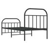 vidaXL Metal Bed Frame without Mattress with Footboard Black 90x190cm