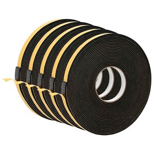 vidaXL Self-adhesive Foam Tape 5 pcs Black 15mm x 10m CR Foam