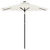 vidaXL Garden Parasol with LEDs and Steel Pole White 225x225x212cm
