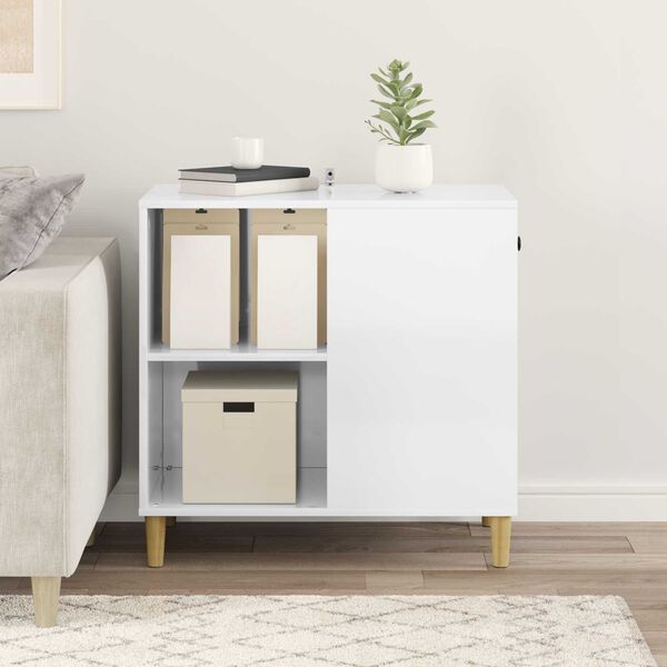 vidaXL Cat House Gloss White 72 x 42.5 x 70 cm Engineered Wood