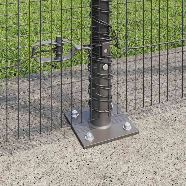 vidaXL Fence Post Grey 10 x 1.5 m (16 x 16 mm mesh) Steel and PVC