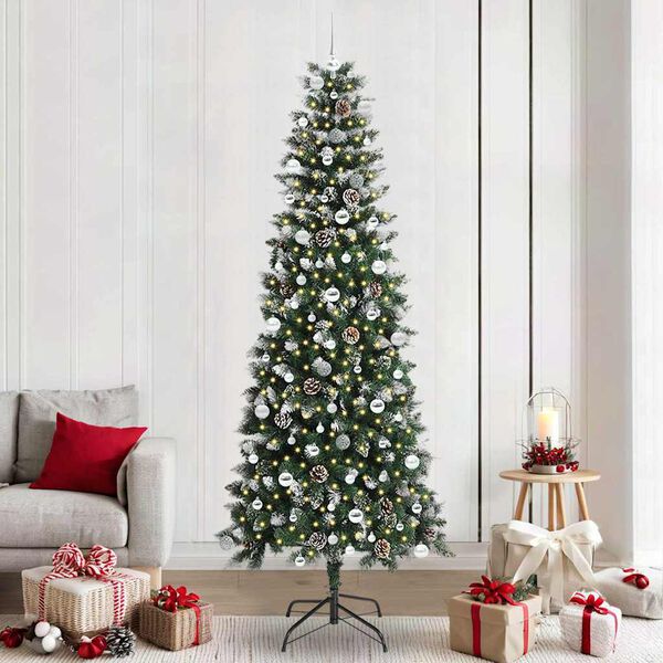 vidaXL Artificial Christmas Tree with 300 LEDs with Stand Green 240 cm
