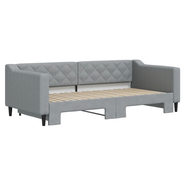 vidaXL Daybed with Trundle without Mattress Light Grey 90x190 cm Single