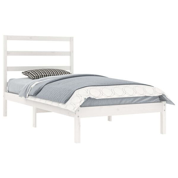 vidaXL Bed Frame without Mattress White 90x200 cm Solid Wood Pine