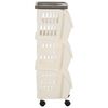 vidaXL Kitchen Trolley White and Taupe