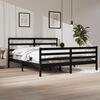 vidaXL Bed Frame without Mattress Black Solid Wood Pine 200x200 cm