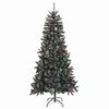 vidaXL Artificial Christmas Tree with 300 LEDs with Stand Green 210 cm