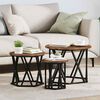 vidaXL Nesting Side Table 3 pcs Smoked Oak Engineered Wood and Steel