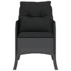 vidaXL Garden Chairs with Cushions 2 pcs Black Poly Rattan