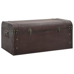 vidaXL Treasure Chest with Latches Dark Brown 90x50x39.5 cm Plywood