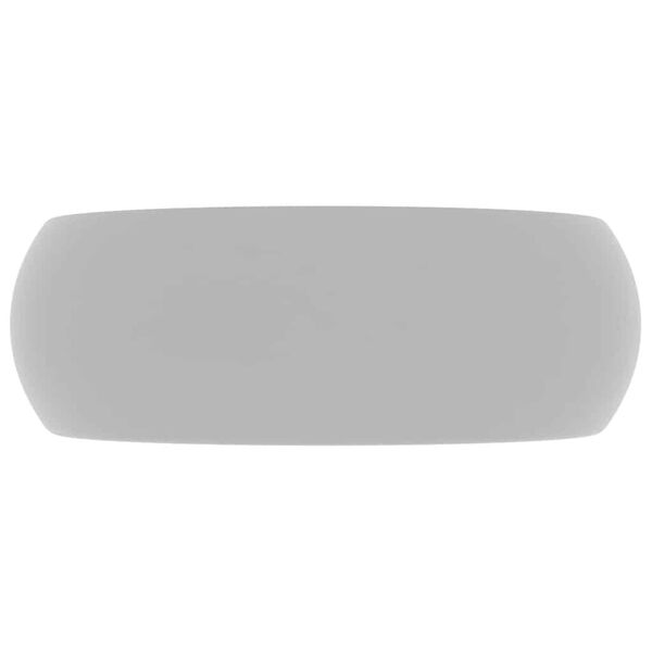 vidaXL Luxury Wash Basin Round Matt Light Grey 40x15 cm Ceramic