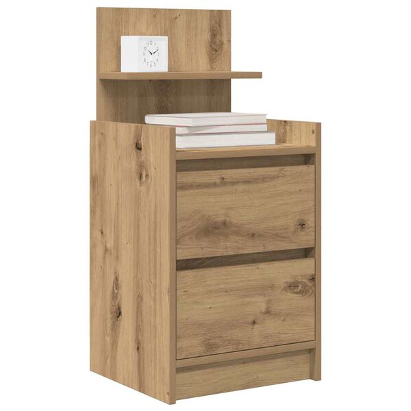 vidaXL Bedside Cabinets with 2 Drawers 2 pcs Artisan Oak 38x34x80 cm