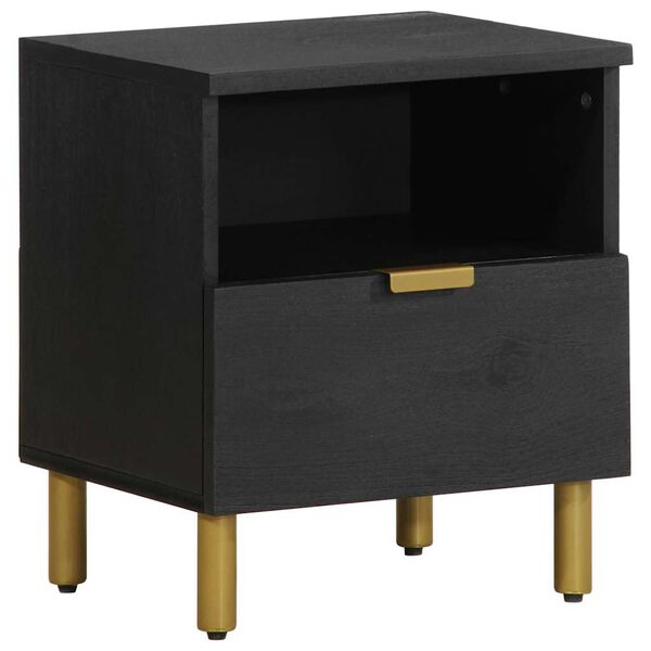 vidaXL Bedside Cabinet Black 40x33x46 cm Engineered Wood