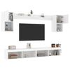 vidaXL 6 Piece TV Wall Units with LED White Engineered Wood