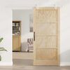 vidaXL Sliding Door Brown 93 x 202 cm Solid Pine Wood