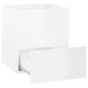 vidaXL Bathroom Furniture Set High Gloss White Engineered Wood