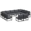 vidaXL Garden Sofa Set with Cushion 11 pcs Black Aluminium