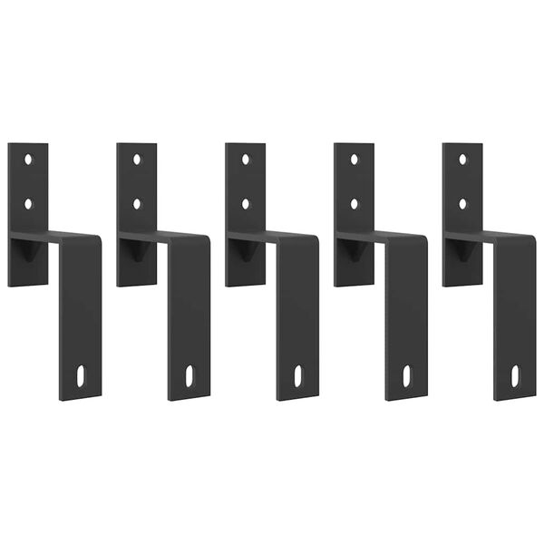 vidaXL Sliding Door Hardware Kit 183 cm Steel Black