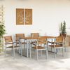 vidaXL Garden Dining Set 7 pcs Grey Solid Acacia Wood