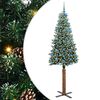 vidaXL Slim Christmas Tree with 300 LEDs Green and White 210 cm