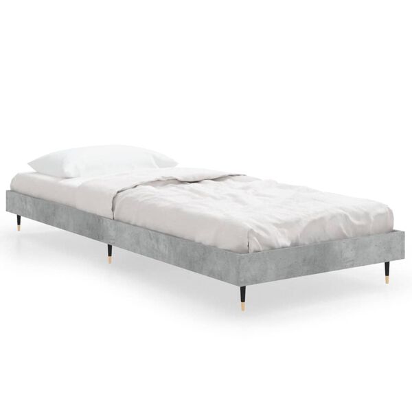 vidaXL Bed Frame without Mattress Concrete Grey 75x190 cm Small Single