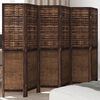 vidaXL Room Divider 6 Panels Dark Brown Solid Wood Paulownia