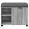 vidaXL Hall Bench with Cushion with Shelf Grey Sonoma 60 x 38 x 46 cm