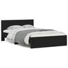 vidaXL Bed Frame with Headboard and LED Black 140x190 cm