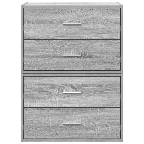 vidaXL Cabinets with 2 Drawers 2 pcs Grey Sonoma 60x31x40 cm Engineered Wood