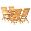 vidaXL 5 Piece Garden Dining Set Solid Wood Teak