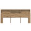 vidaXL Headboard Cabinet with Shelf Artisan Oak 220 x 19 x 101.5 cm