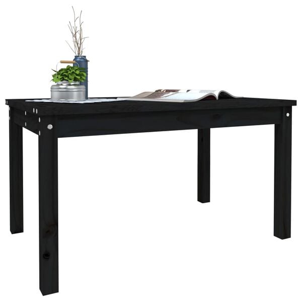 vidaXL Garden Table Black 82.5x50.5x45 cm Solid Wood Pine