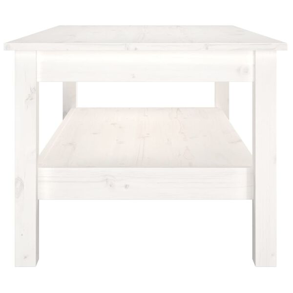 vidaXL Coffee Table White 80x50x40 cm Solid Wood Pine