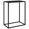 vidaXL Console Table | Black | Tempered glass and powder-coated steel | Medium