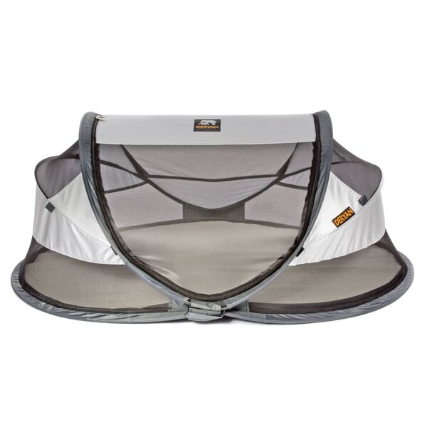 DERYAN Pop-up Baby Travel Cot with Mosquito Net Luxe Silver
