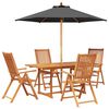 vidaXL Outdoor Dining Set with Parasol 6 pcs Anthracite and Natural