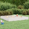 vidaXL Sandbox with Seats White Square Solid Wood Pine