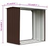 vidaXL Log Storage Shed Galvanised Steel 172x91x154 cm Brown
