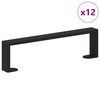 vidaXL Furniture Feet 12 pcs Black 37.6 x 4 x 10 mm Iron