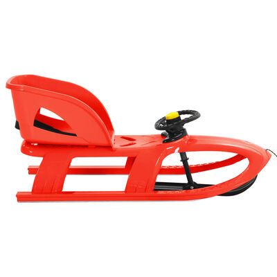 vidaXL Sledge with Seat and Wheel Red 102.5x40x23 cm Polypropylene