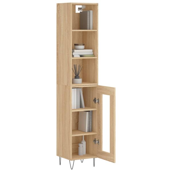 vidaXL Highboard Sonoma Oak 34.5x34x180 cm Engineered Wood