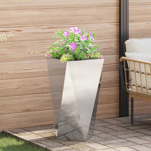 vidaXL Planter 2 pcs Silver 40 x 40 x 75 cm Stainless Steel