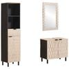 vidaXL Bathroom Sets 3 pcs White Wash Finish Solid Mango Wood