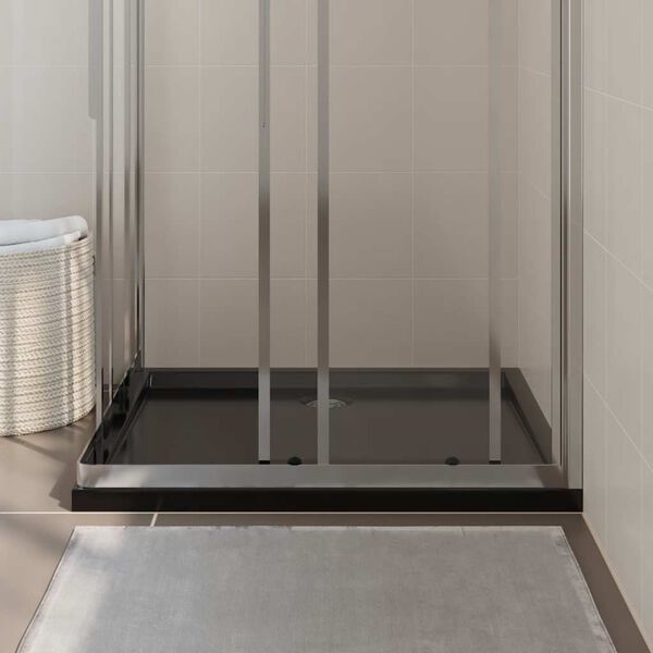 vidaXL Rectangular ABS Shower Base Tray Black 80x90 cm