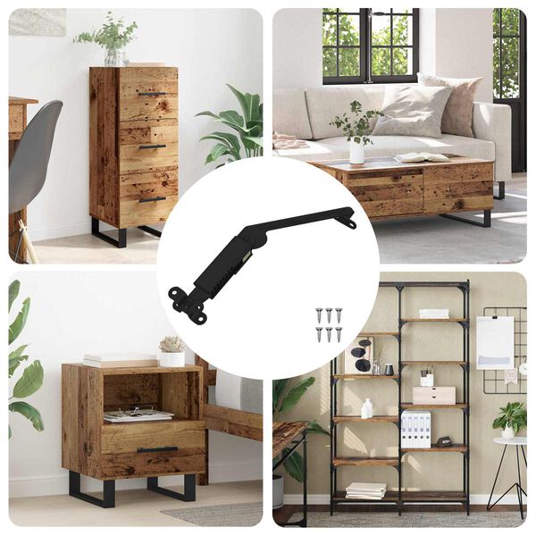 vidaXL Lid Support Hinge 12 pcs Black 192 x 32 x 50 mm Steel