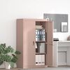 vidaXL Storage Cabinet 2 pcs Pink 80 x 40 x140 cm Steel