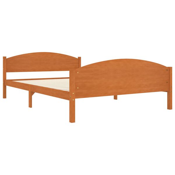 vidaXL Bed Frame without Mattress Honey Brown Solid Wood 160x200 cm (322040+2x321987)